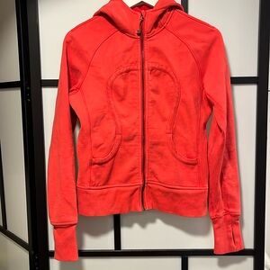 LULULEMON - FULL ZIP SCUBA HOODIE SWEATER WWIMENS SIZE 8 RASPBERRY PINK
